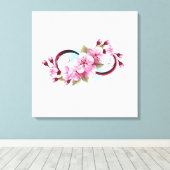 Oneindigheid met Kersenbloesem Bloemen Canvas Afdruk (Insitu (Houten vloer))