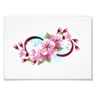 Oneindigheid met Kersenbloesem Bloemen Foto Afdruk