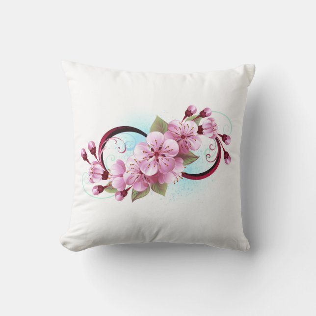 Oneindigheid met Kersenbloesem Bloemen Kussen (Voorkant)