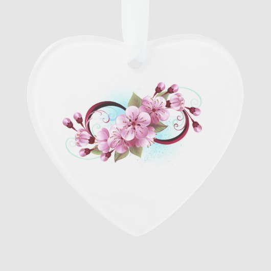 Oneindigheid met kersenbloesem bloemen ornament (voorkant)