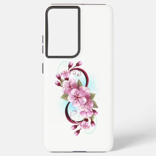 Oneindigheid met Kersenbloesem Bloemen Samsung Galaxy Hoesje (Achterkant)