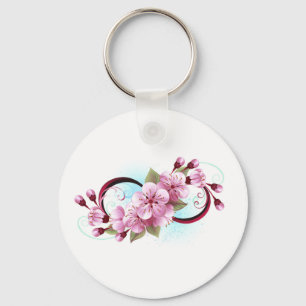 Oneindigheid met Kersenbloesem Bloemen Sleutelhanger