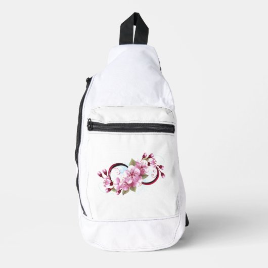 Oneindigheid met kersenbloesem bloemen sling bag (Voorkant)