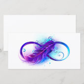 Oneindigheid met Paarse doezelaar Bedankkaart (Voorkant / Achterkant)