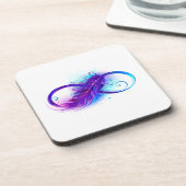 Oneindigheid met Paarse doezelaar Bier Onderzetter (Linkerzijde)