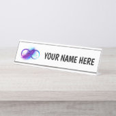 Oneindigheid met Paarse doezelaar Bureau Naambordje (Voorkant)