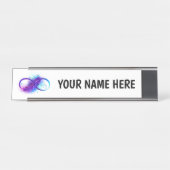 Oneindigheid met Paarse doezelaar Bureau Naambordje (Voorkant)