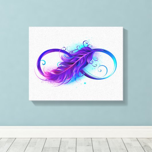 Oneindigheid met Paarse doezelaar Canvas Afdruk (Insitu (Houten vloer))