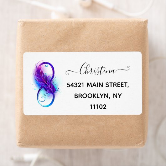 Oneindigheid met Paarse doezelaar Etiket (Insitu)