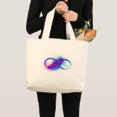 Oneindigheid met Paarse doezelaar Grote Tote Bag (Voorkant (product))