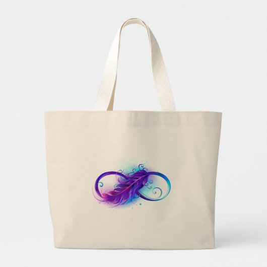 Oneindigheid met Paarse doezelaar Grote Tote Bag (Achterkant)