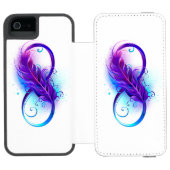 Oneindigheid met Paarse doezelaar Incipio iPhone Portemonnee Hoesje (Agenda Open)