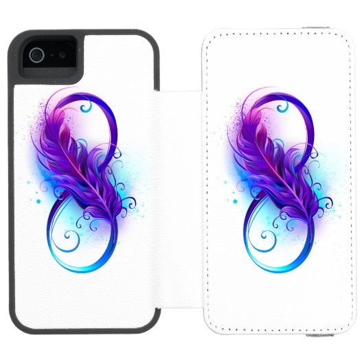 Oneindigheid met Paarse doezelaar Incipio iPhone Portemonnee Hoesje (Agenda Open)