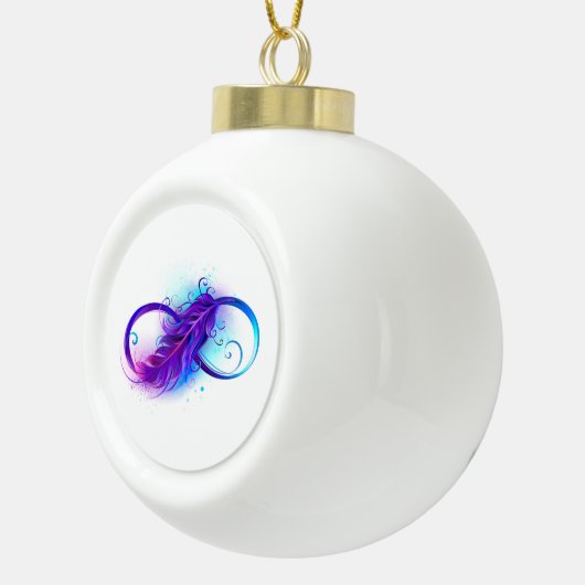 Oneindigheid met Paarse doezelaar Keramische Bal Ornament (Rechts)