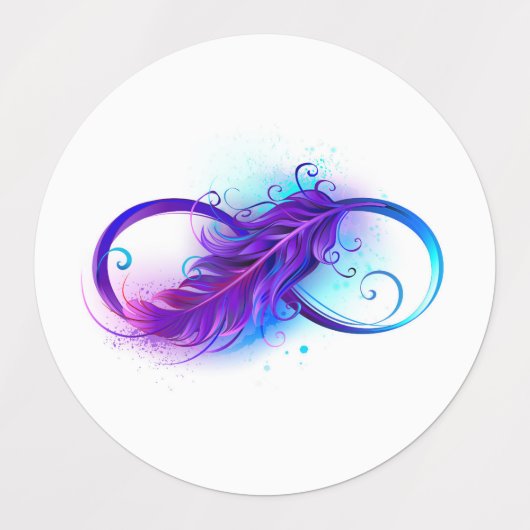 Oneindigheid met Paarse doezelaar Labels (Design 2)