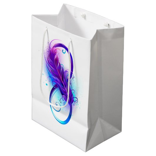 Oneindigheid met Paarse doezelaar Medium Cadeauzakje (Voorkant Gekanteld)