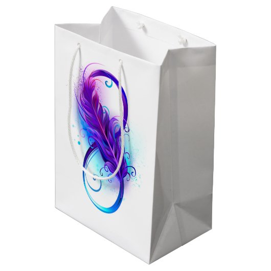 Oneindigheid met Paarse doezelaar Medium Cadeauzakje (Achterkant Gekanteld)