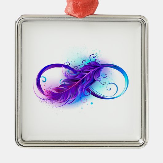 Oneindigheid met Paarse doezelaar Metalen Ornament (Voorkant)