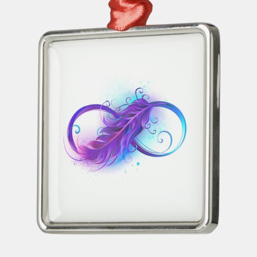 Oneindigheid met Paarse doezelaar Metalen Ornament (Links)