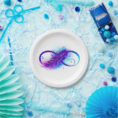 Oneindigheid met Paarse doezelaar Papieren Bordje (Feest)