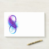 Oneindigheid met Paarse doezelaar Post-it® Notes (Op bureau)