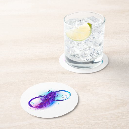 Oneindigheid met Paarse doezelaar Ronde Kartonnen Onderzetter (Insitu)