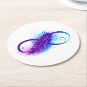 Oneindigheid met Paarse doezelaar Ronde Kartonnen Onderzetter (Gebogen)