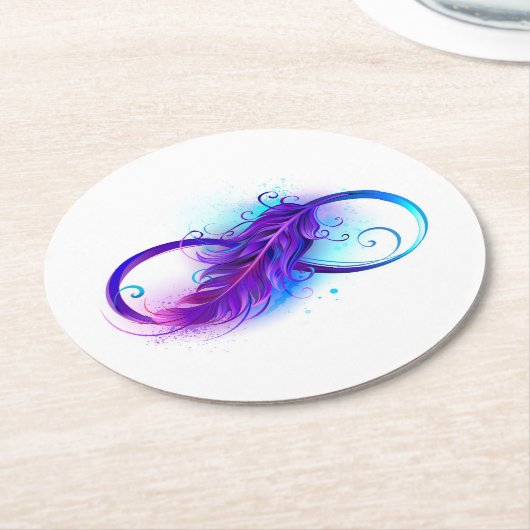 Oneindigheid met Paarse doezelaar Ronde Kartonnen Onderzetter (Gebogen)
