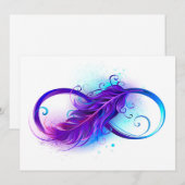 Oneindigheid met Paarse doezelaar Save The Date (Voorkant / Achterkant)