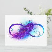 Oneindigheid met Paarse doezelaar Save The Date (Staand voorkant)