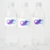 Oneindigheid met Paarse doezelaar Waterfles Etiket (Flessen)