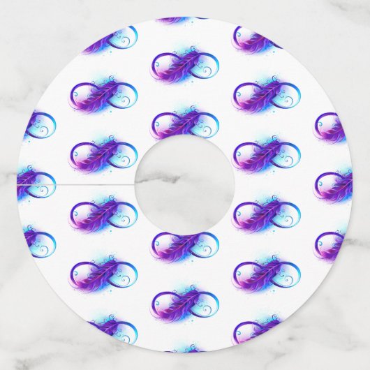 Oneindigheid met Paarse doezelaar Wijnglaslabel (Voorkant)