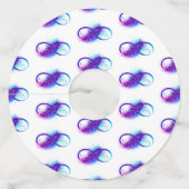 Oneindigheid met Paarse doezelaar Wijnglaslabel (Achterkant)