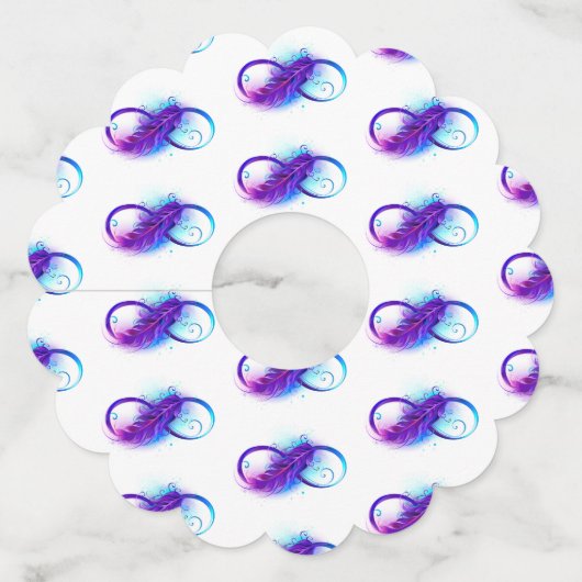 Oneindigheid met Paarse doezelaar Wijnglaslabel (Voorkant)