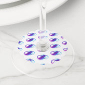 Oneindigheid met Paarse doezelaar Wijnglaslabel (Dichtbij)