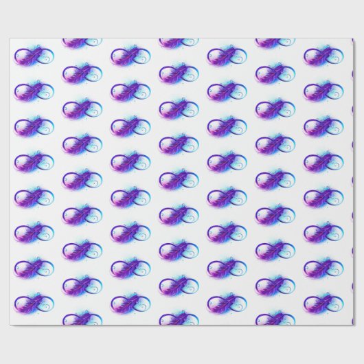 Oneindigheid met paarse veer cadeaupapier (Vlak)