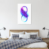 Oneindigheid met paarse veer canvas afdruk (Insitu (Slaapkamer))