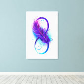 Oneindigheid met paarse veer canvas afdruk (Insitu (Houten vloer))