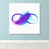 Oneindigheid met paarse veer canvas afdruk (Insitu (Houten vloer))