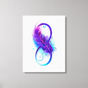 Oneindigheid met paarse veer canvas afdruk