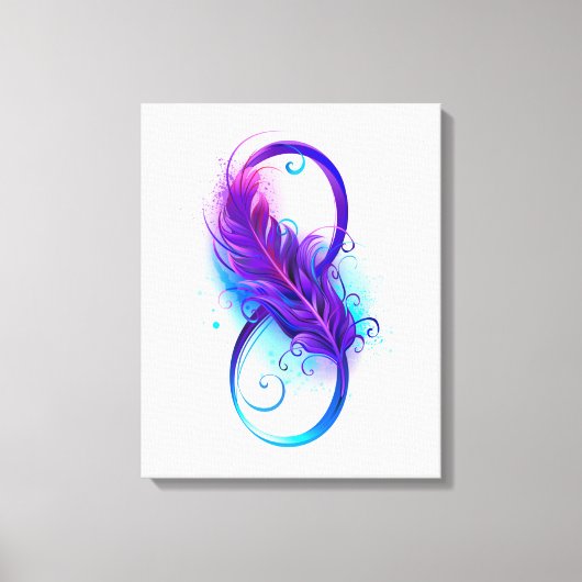 Oneindigheid met paarse veer canvas afdruk (Voorkant)