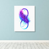 Oneindigheid met paarse veer canvas afdruk (Insitu (Houten vloer))