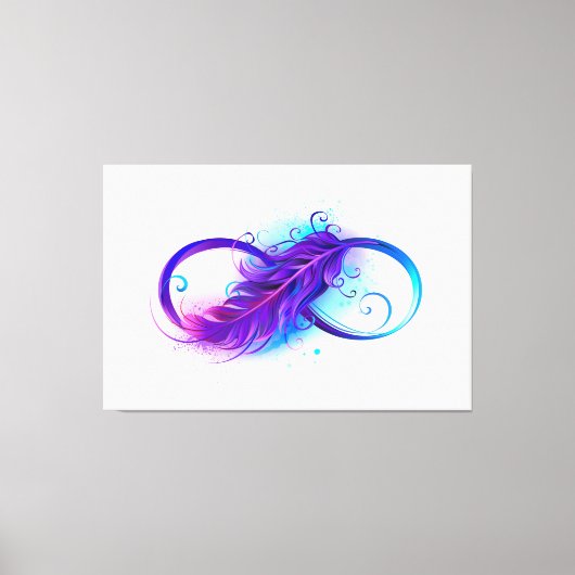 Oneindigheid met paarse veer canvas afdruk (Voorkant)