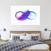 Oneindigheid met paarse veer canvas afdruk (Insitu (Slaapkamer))