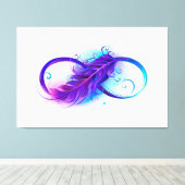 Oneindigheid met paarse veer canvas afdruk (Insitu (Houten vloer))