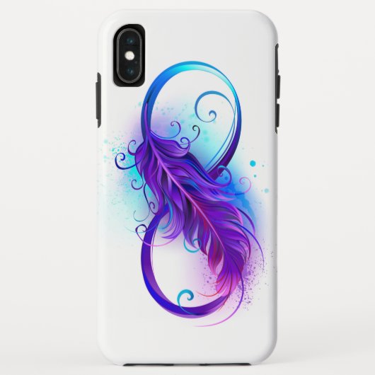 Oneindigheid met paarse veer Case-Mate iPhone case (Achterkant)