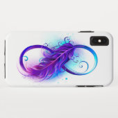 Oneindigheid met paarse veer Case-Mate iPhone case (Achterkant (horizontaal))