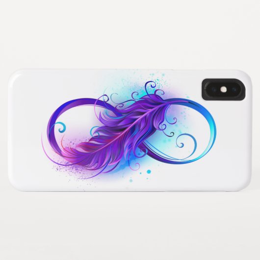 Oneindigheid met paarse veer Case-Mate iPhone case (Achterkant (horizontaal))