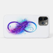 Oneindigheid met paarse veer Case-Mate iPhone case (Achterkant (horizontaal))