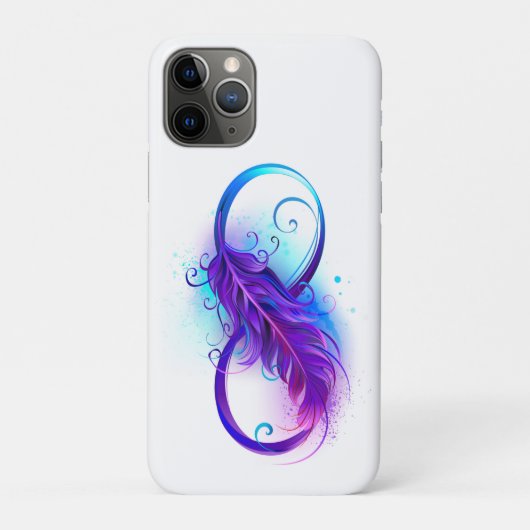 Oneindigheid met paarse veer Case-Mate iPhone case (Achterkant)